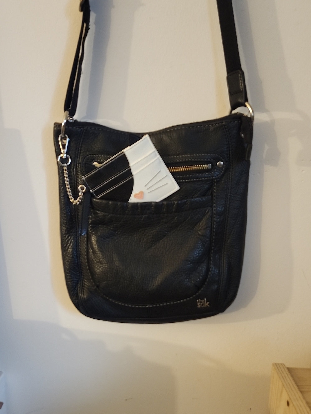 The Sak Leather Crossbody w/Free Madden Girl Cardholder/Wallet/Key Chain